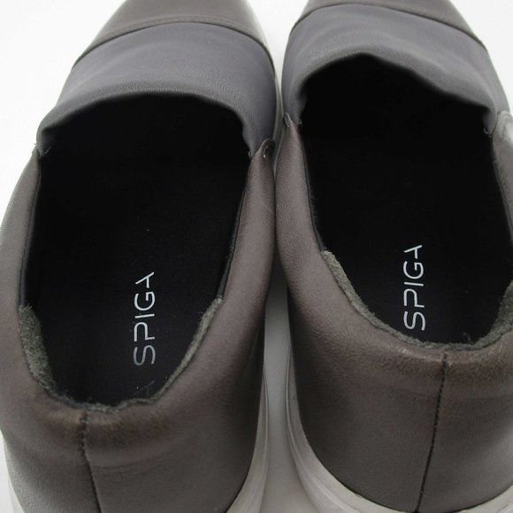 Via Spiga Raine Slip-On Gray Leather Sneakers 6.5 - Picture 3 of 7